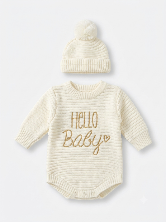 2pcs Knitted Romper